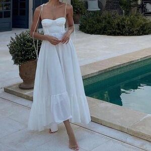 Zara White Tiered Ruffled Maxi Dress